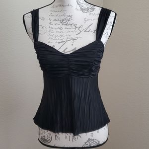 Black raw edge hem tank top